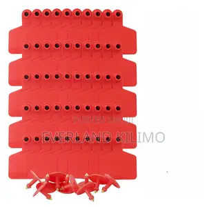 Cow Ear Tags Red Medium
