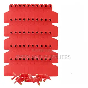 Cow Ear Tags Red Medium