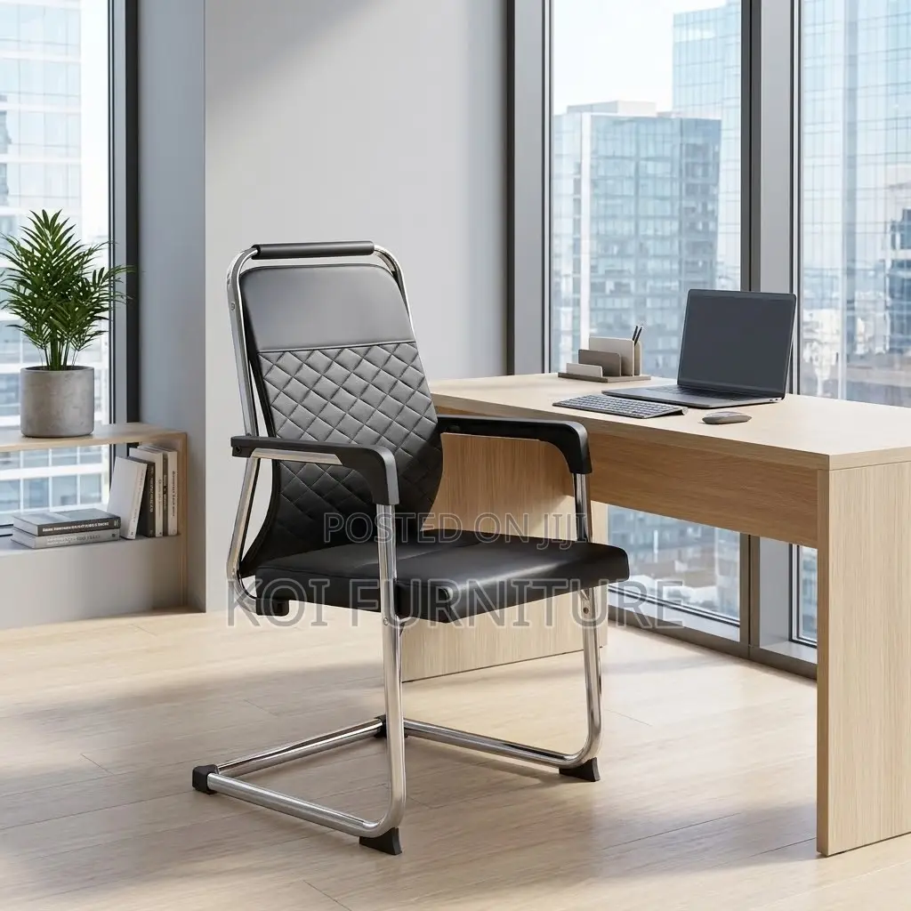 Office Chairs; High Backrest Metallic Frames Mesh Visitors Chairs