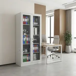 Office Cabinet; Gray Modern Storage Adjustable Cabinet