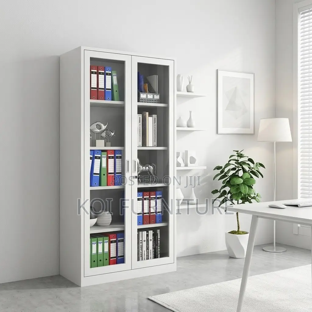 Office Cabinet; Gray Modern Storage Adjustable Cabinet