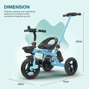Happybaby 3-in-1 Convertible Toddler Push Tricycle – Blue