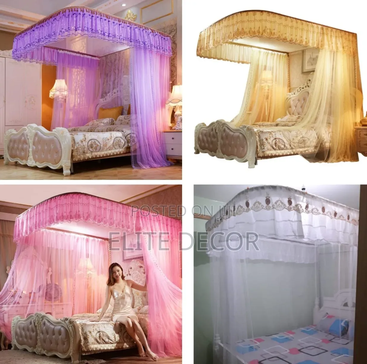 Two-Stand Rail Mosquito Net With Sliding Rails