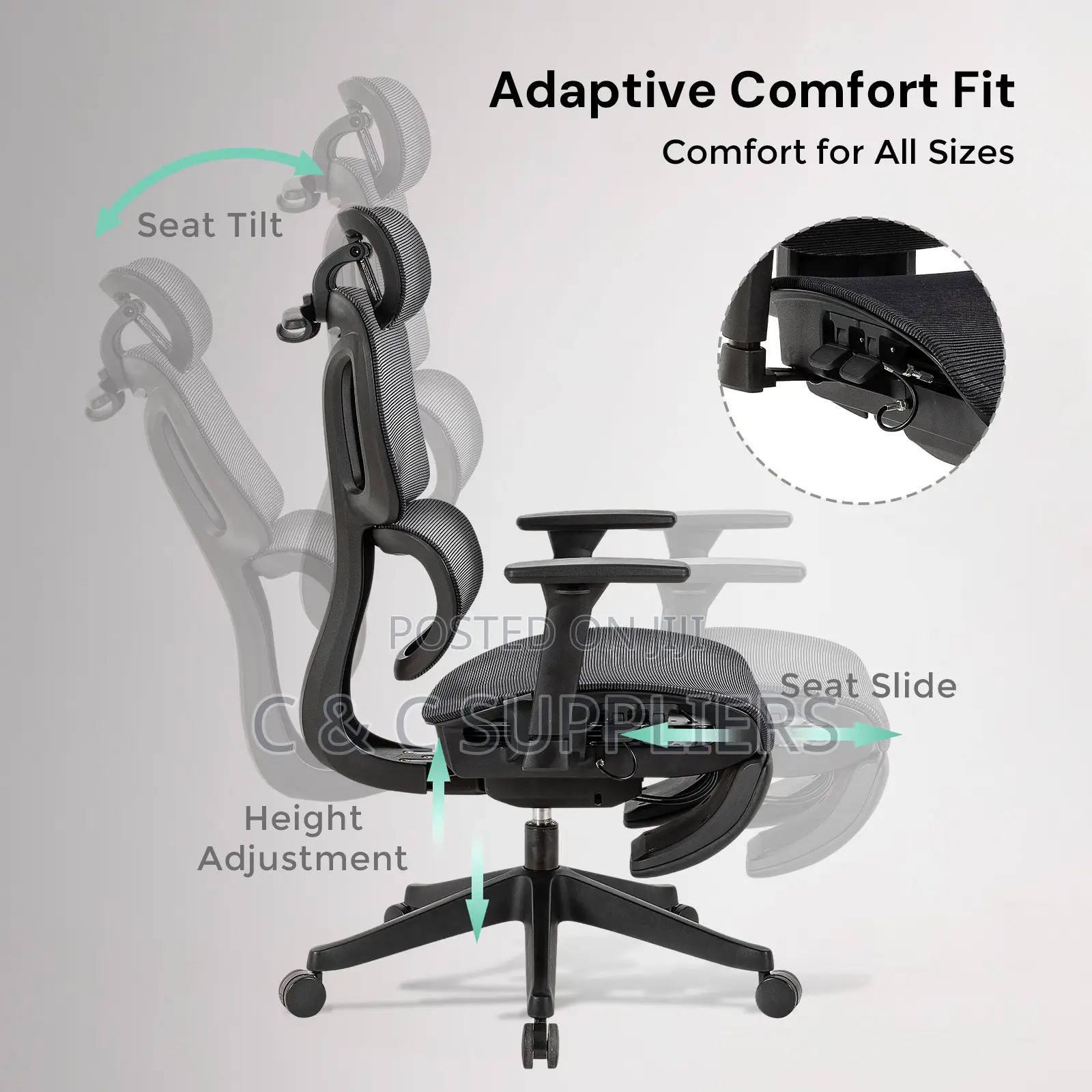 Adjustable Full Mesh Conference Chair With Footrest