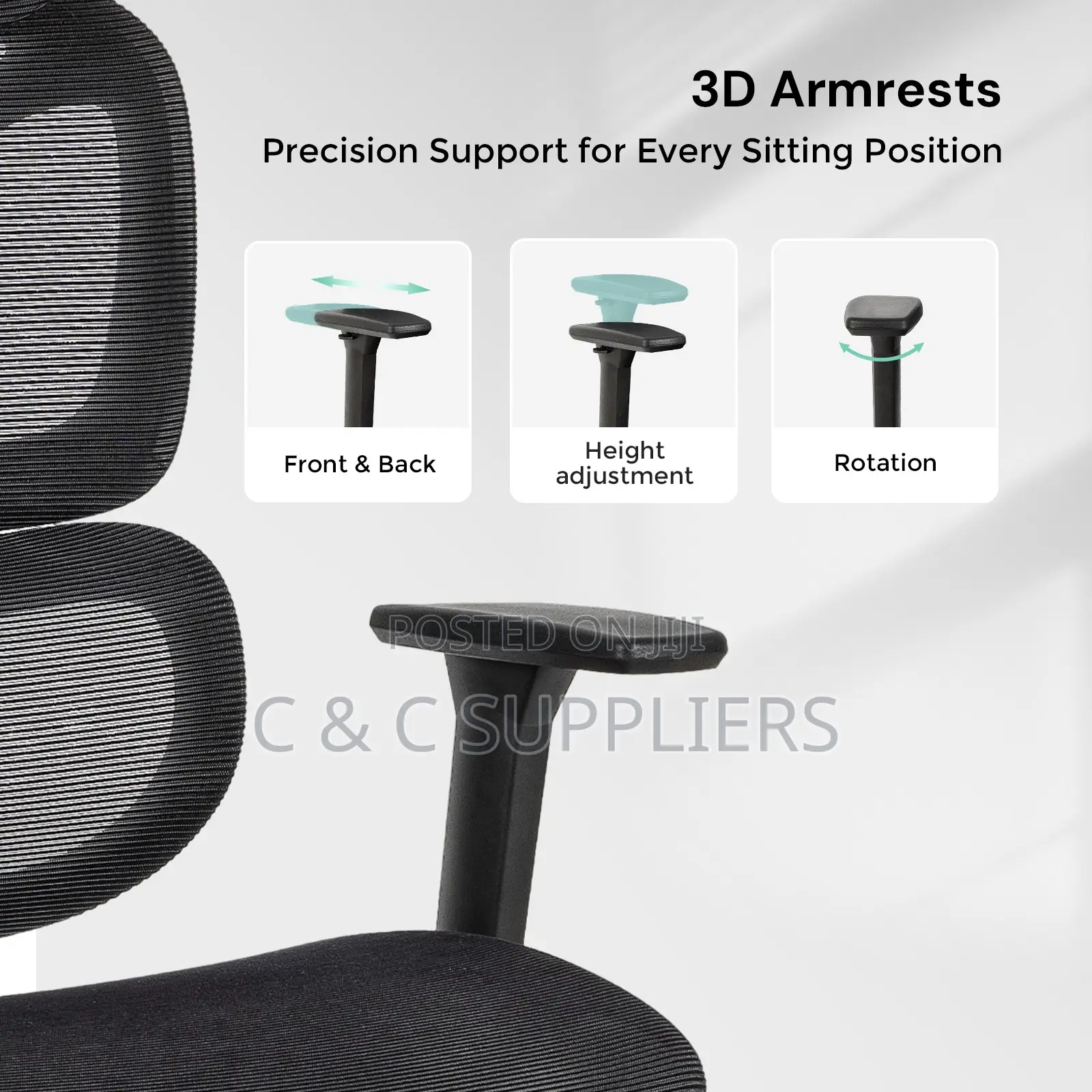 Adjustable Full Mesh Conference Chair With Footrest