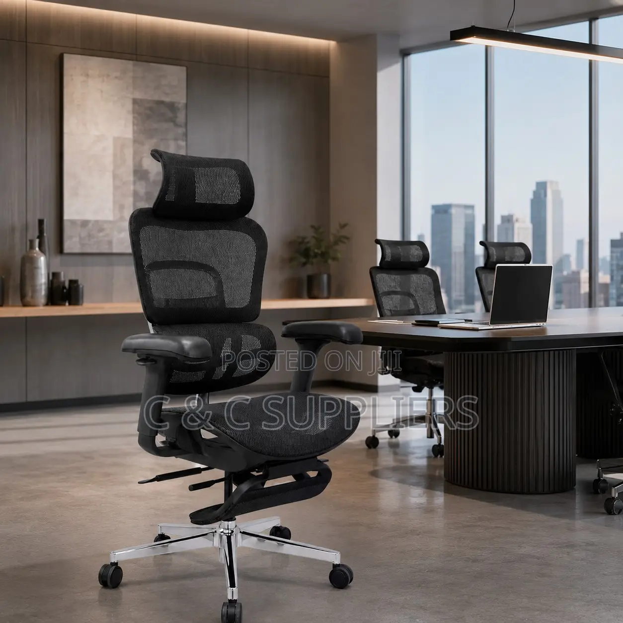 Adjustable Full Mesh Conference Chair With Footrest