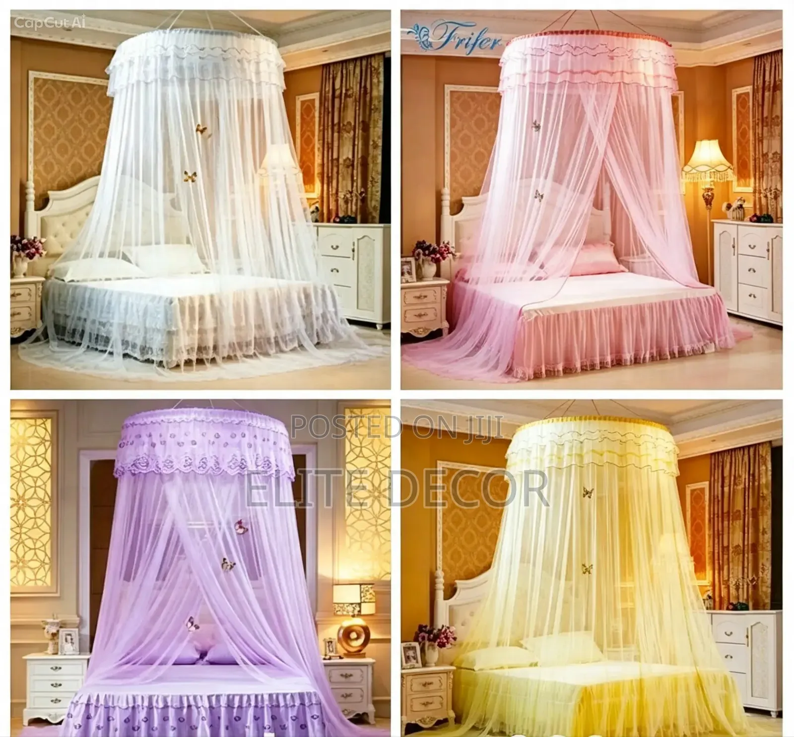 Round Mosquito Net 4x6 & 5x6 – Pink, Cream, Purple & White