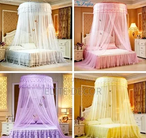 Round Mosquito Net 4x6 & 5x6 – Pink, Cream, Purple & White