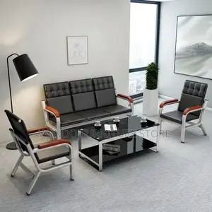 Office Sofa; Leather Executive Cushioned Five Seaters Sofa Set