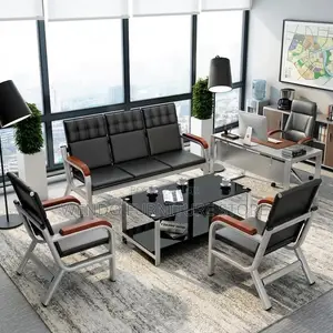 Office Sofa; Leather Executive Cushioned Five Seaters Sofa Set