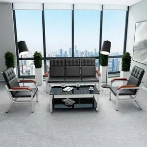 Office Sofa; Leather Executive Cushioned Five Seaters Sofa Set