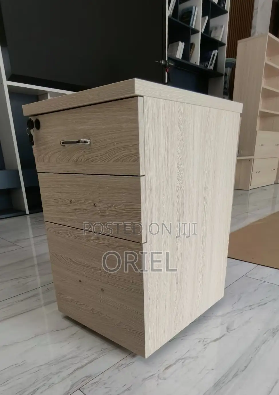 3-Drawer Office Cabinet : Wooden Filing Office Cabinet