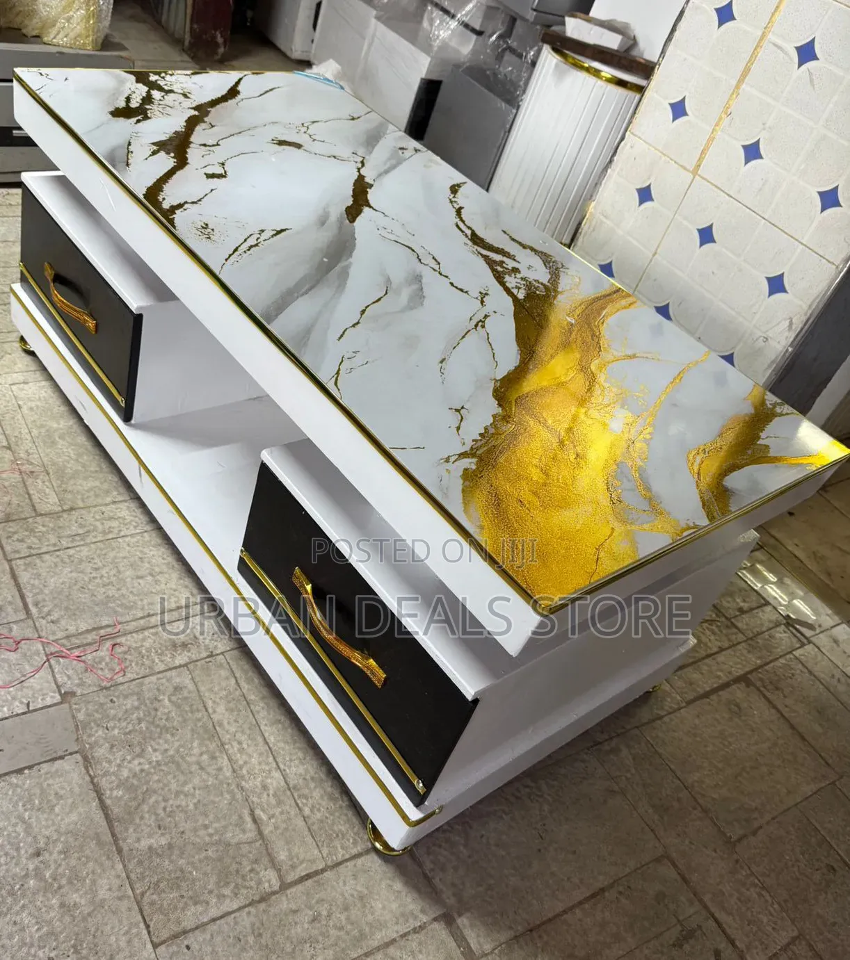 Marble Nesting Coffee Table ( Glass Effect)