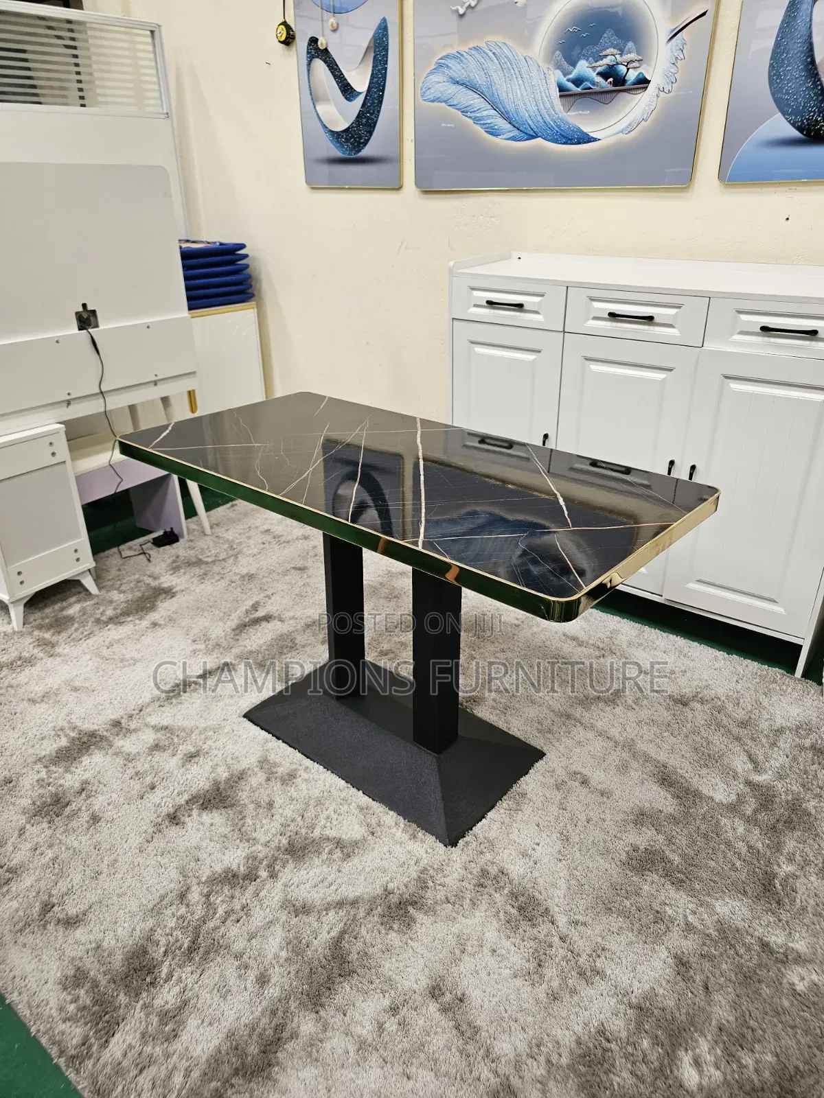 Black Glamorous Dining/Cafè Marbletop Table