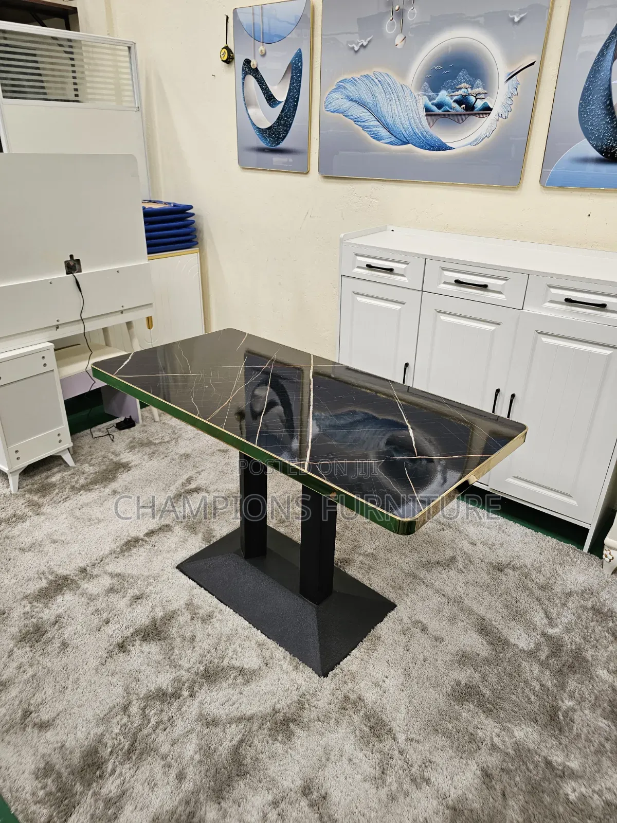 Black Glamorous Dining/Cafè Marbletop Table