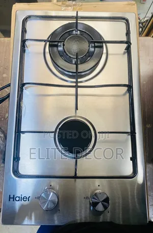 Haier Two Burner Stainless Steel Hob With Gas Sensor and Wok Burner