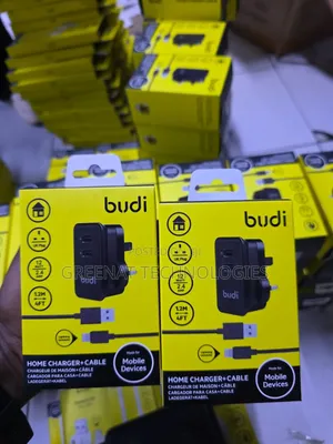 Budi 12W 2 Ports iPhone Charger 1.2M Lightning Cable UK Plug 2.4A