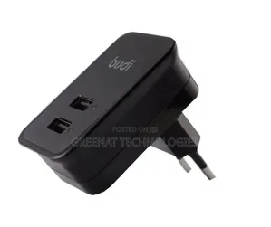 Budi 12W 2 Ports iPhone Charger 1.2M Lightning Cable UK Plug 2.4A