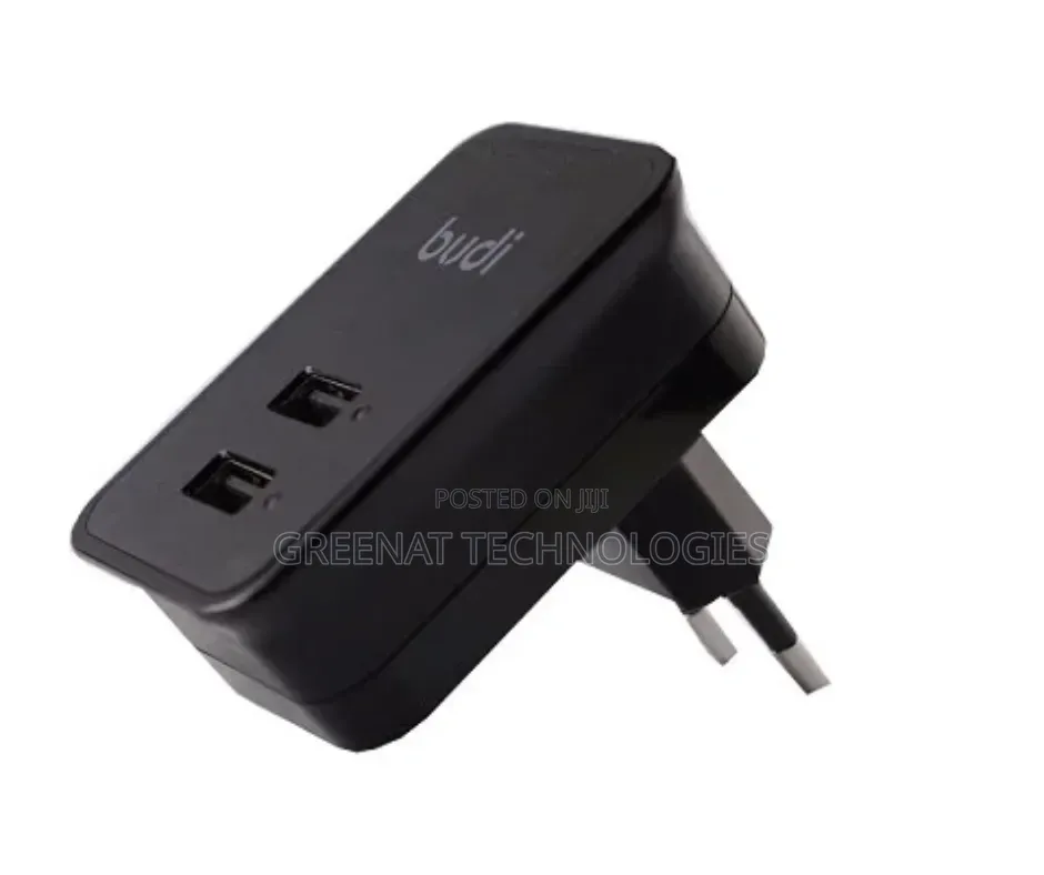 Budi 12W 2 Ports iPhone Charger 1.2M Lightning Cable UK Plug 2.4A