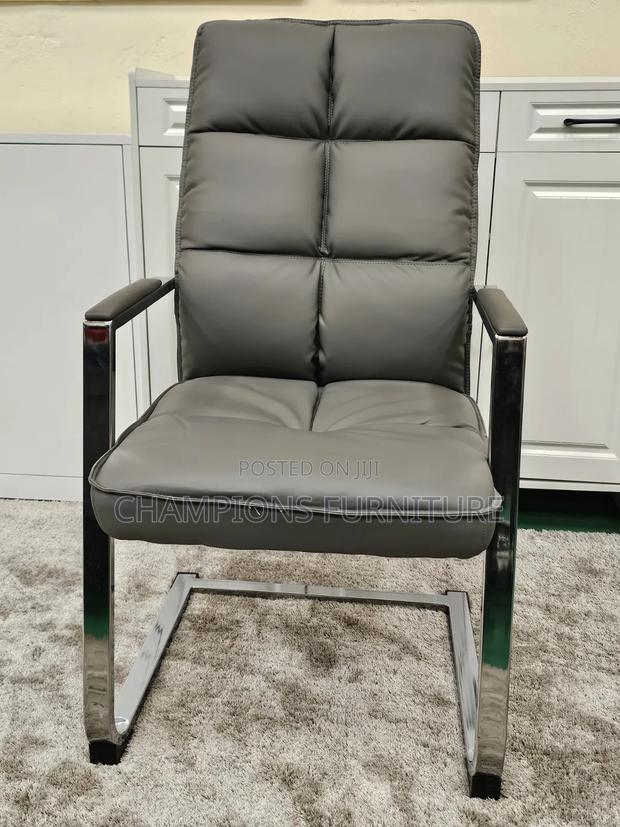 Grey Zenith Leather Padded Visitors/Boardroom Chair