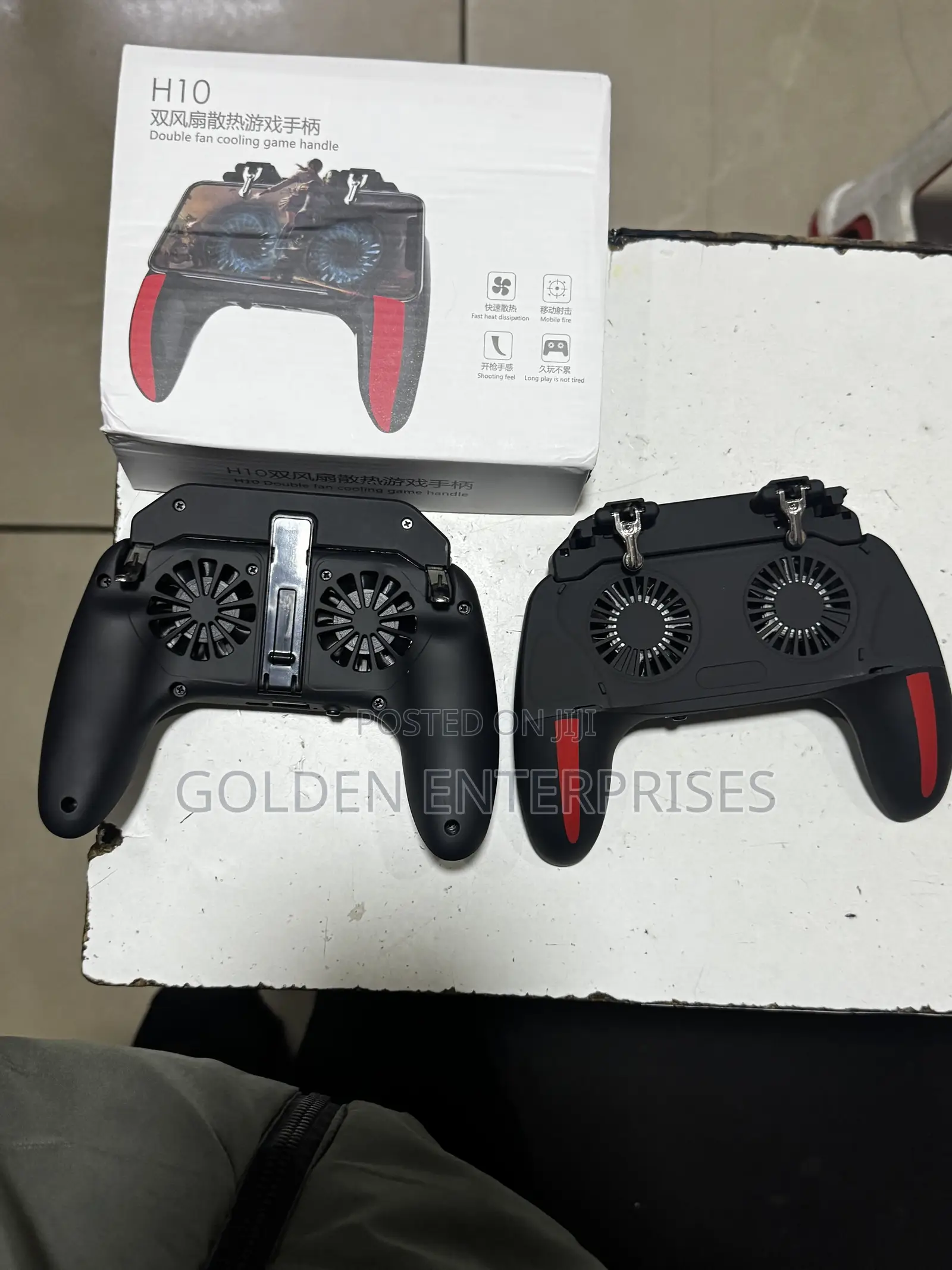 Mobile Gaming Grip With Dual Turbo Cooling Fans & Trigger Buttons