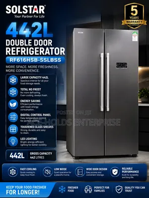 Solstar 442 Litres 2 Door Refrigerator (RF616HSB-SSLBSS)