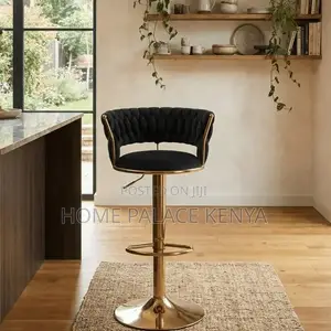 Bar Stool; Elegant Upholstered Velvet Bar Chair With Adjustable Base
