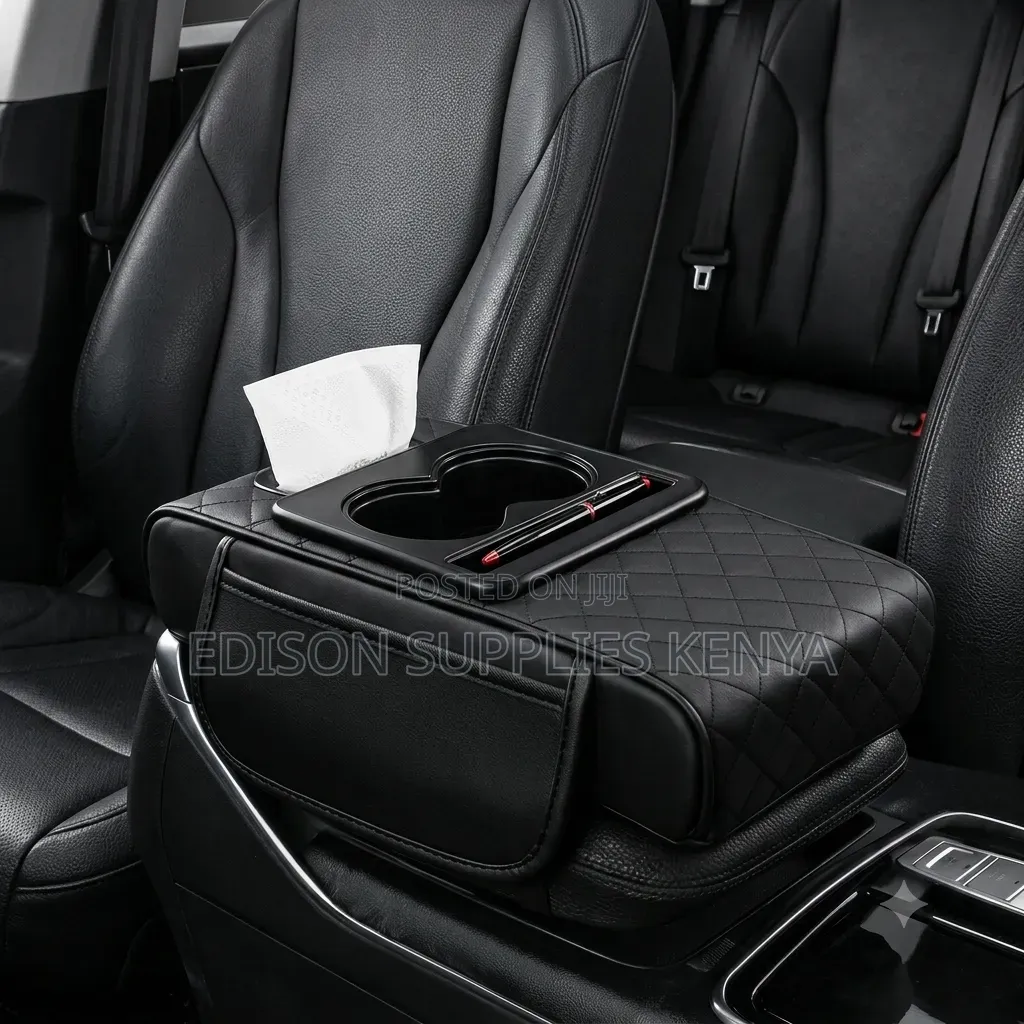 Universal Car Armrest Pad Cushion Box Storage Bag Cup Holder