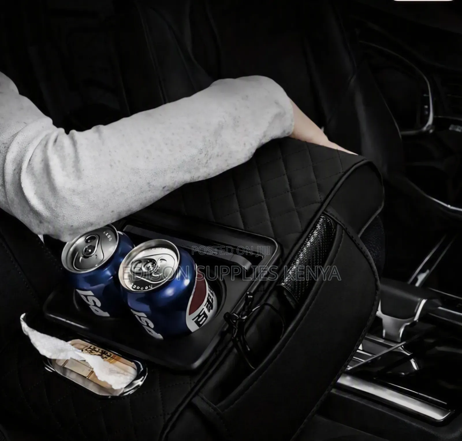 Universal Car Armrest Pad Cushion Box Storage Bag Cup Holder