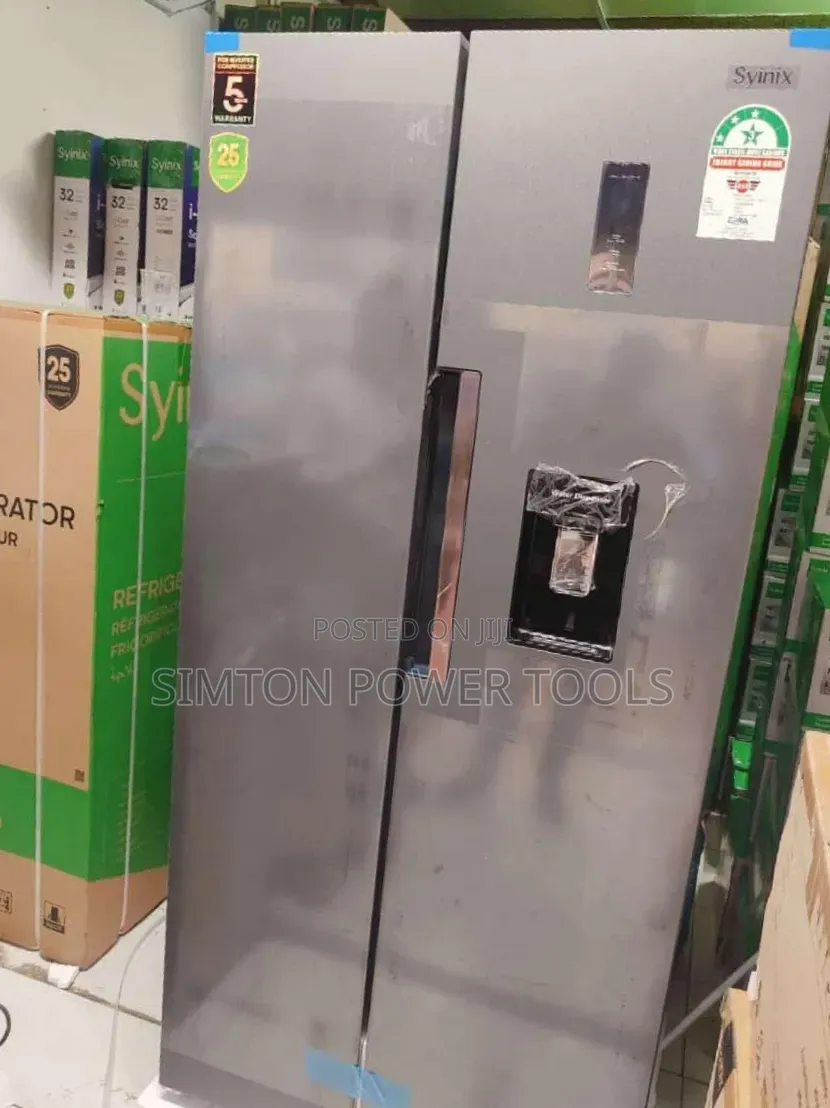Syinix 460L No Frost Side by Side Fridge With Water Dispenser,