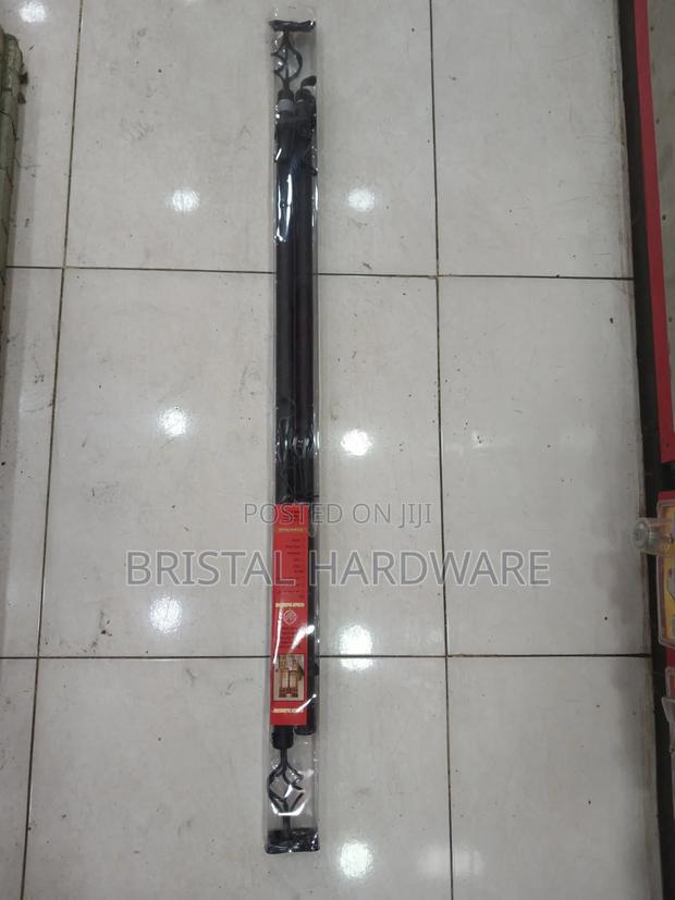 2m Black Double Adjustable Curtain Rod