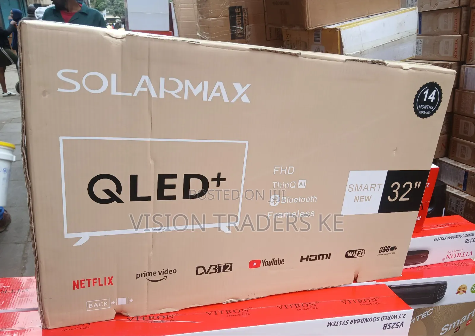 Solarmax 32 Inches Smart Qled Frameless TV With Bluetooth Device