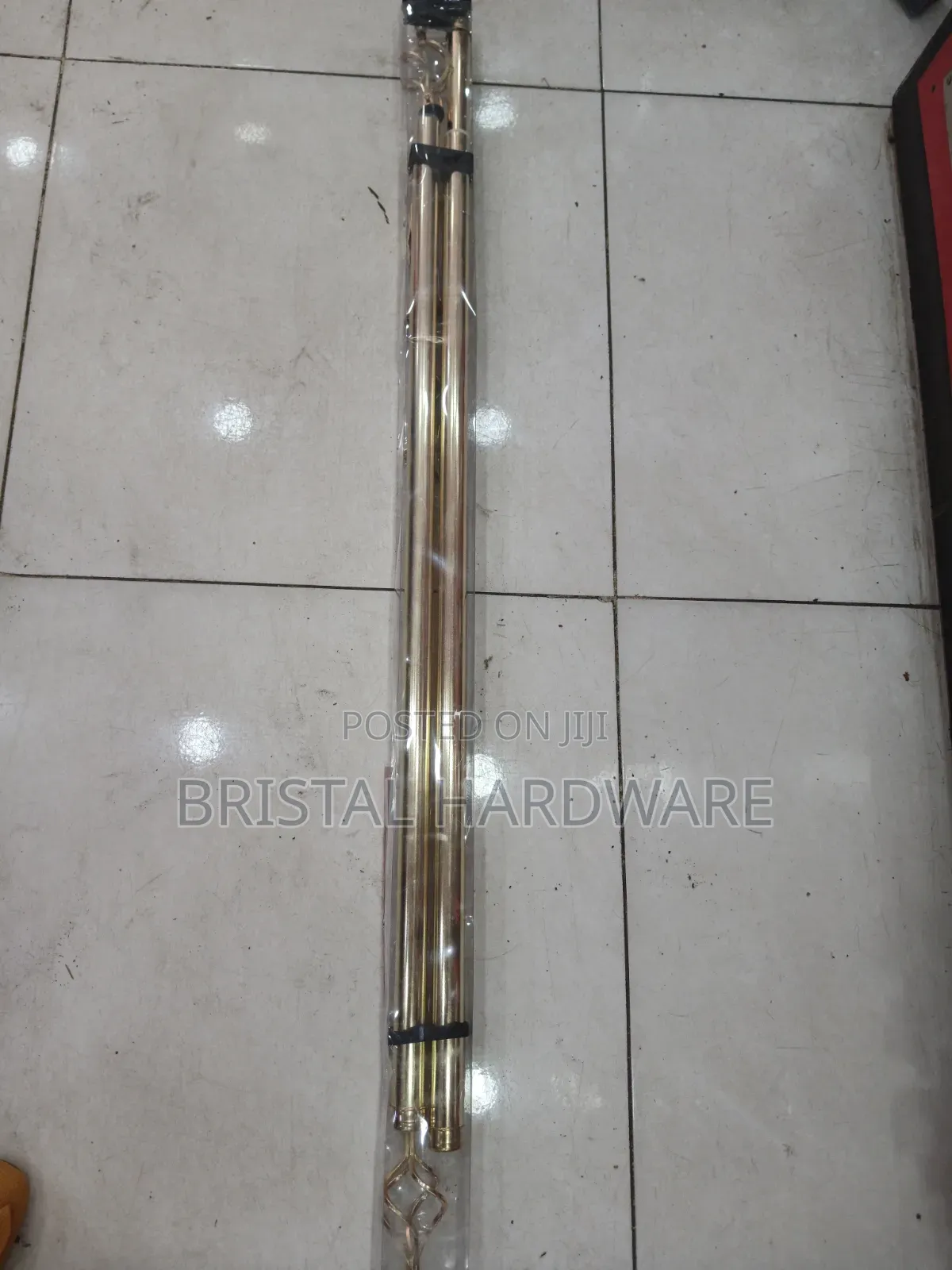 2m Gold-Colore Adjustable Double Curtain Rods