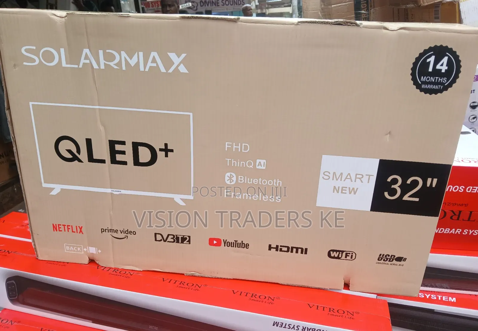 Solarmax 32 Inches Smart Qled Frameless FHD TV With Bluetooth Device