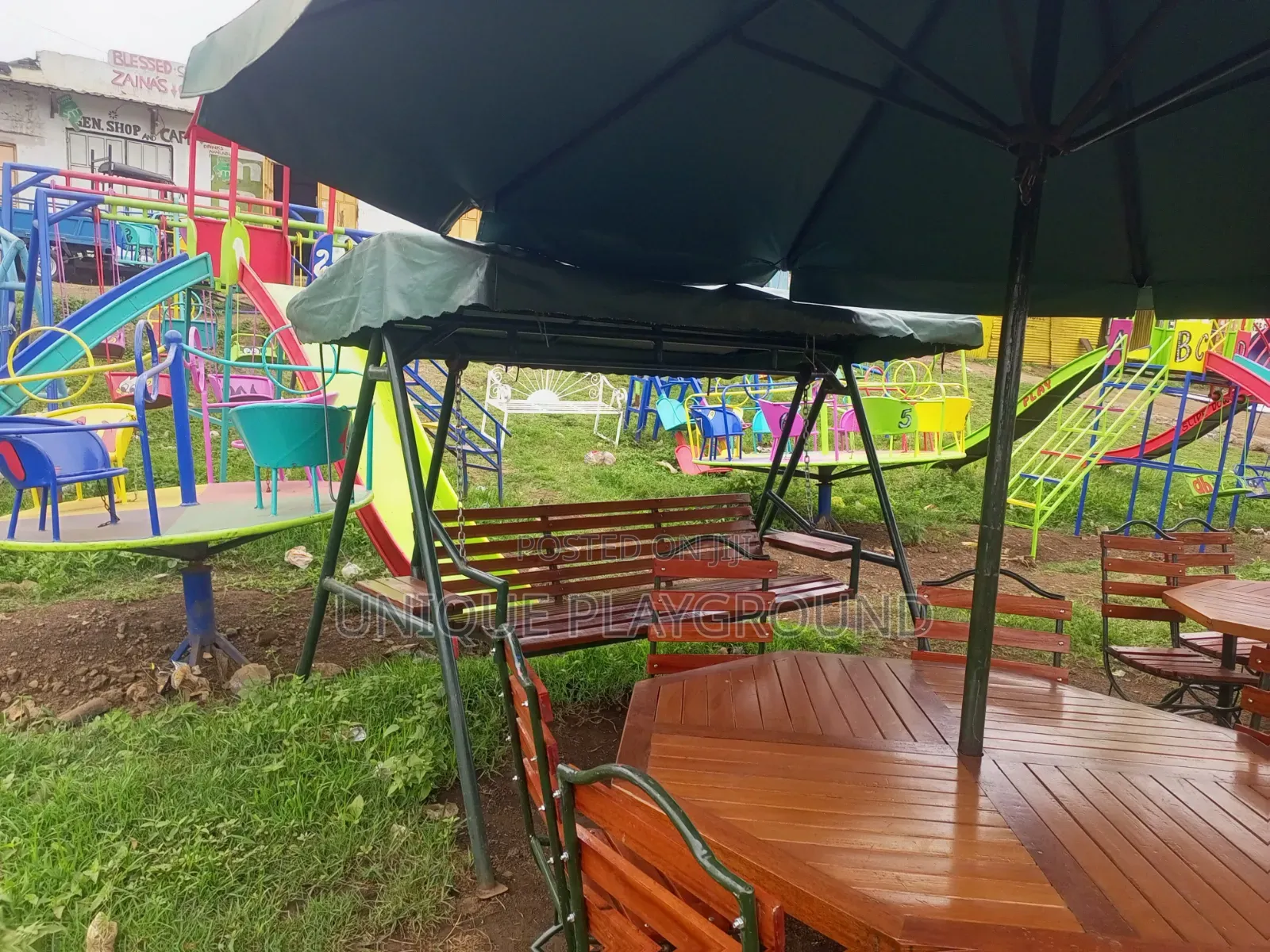 Outdoor Garden Swings, Umbrella, Benches