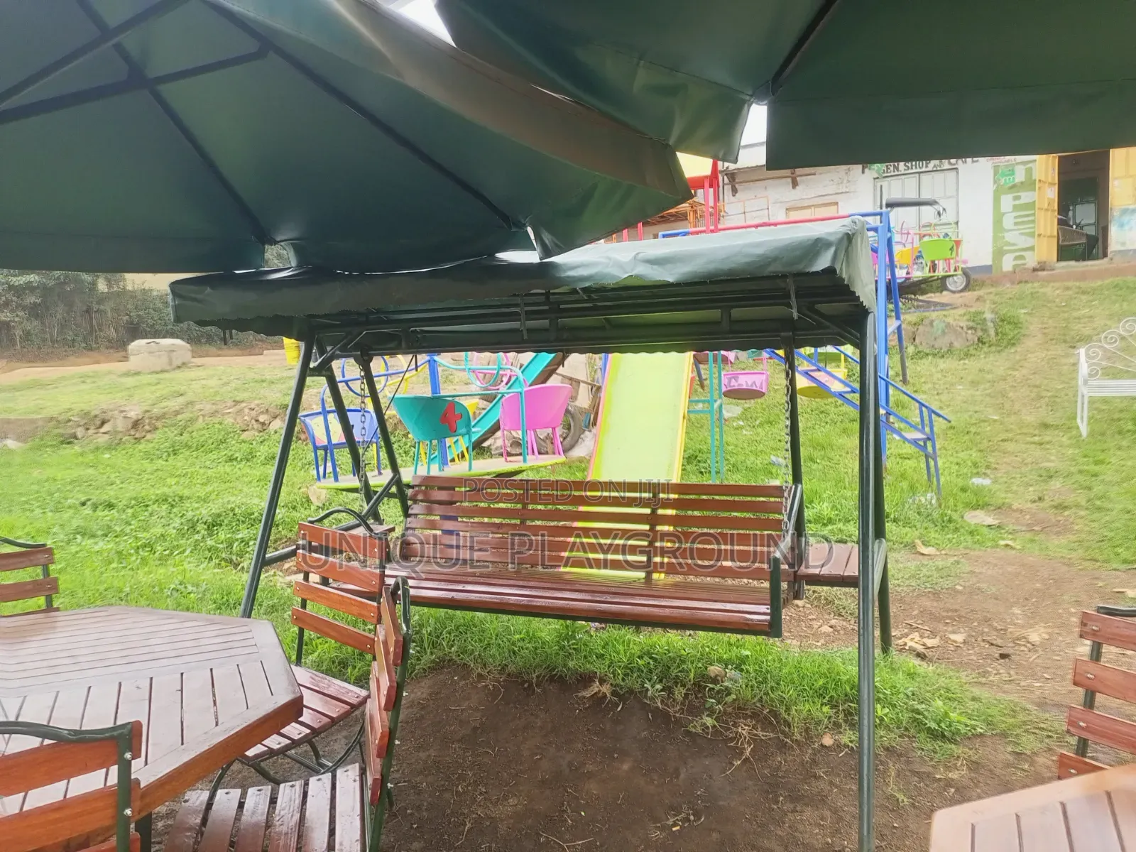 Outdoor Garden Swings, Umbrella, Benches