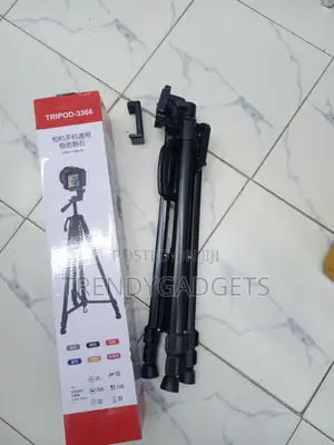 3366 Universal Phone Camera Tripod Stand Adjustable Height Aluminum