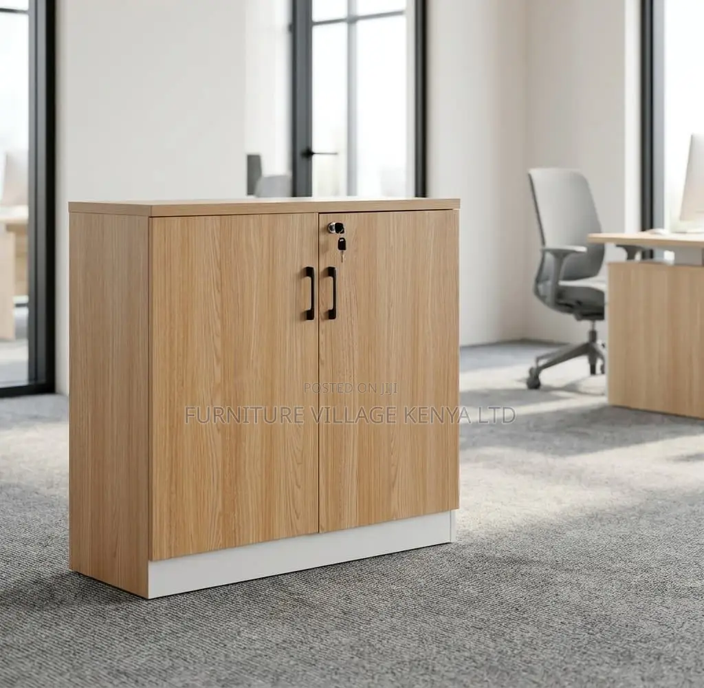 Credenza Cabinet; Wooden & Lockable Office File Credenza Cabinet