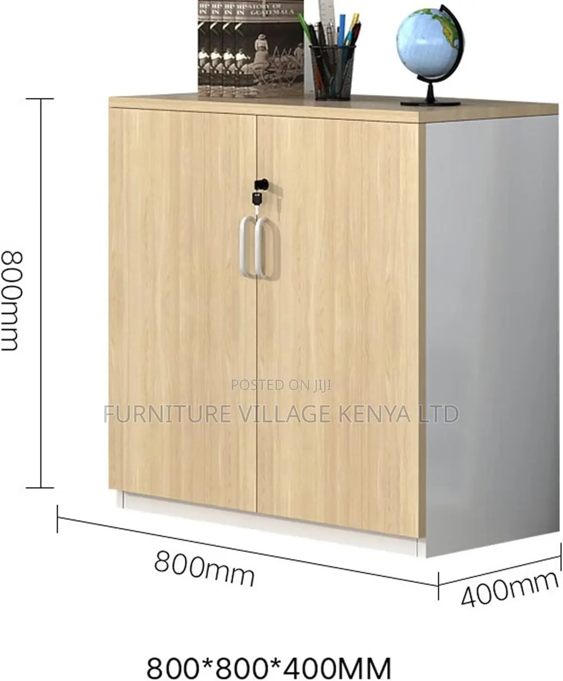 Credenza Cabinet; Wooden & Lockable Office File Credenza Cabinet