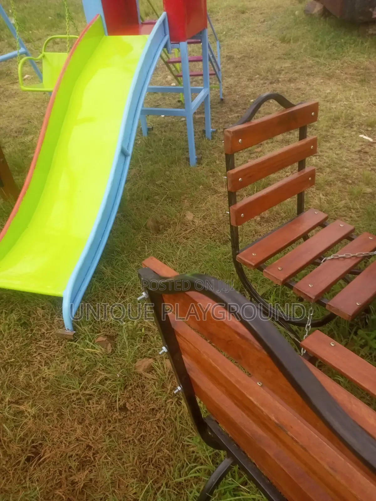 Outdoor Playground Equipment Swings Set Up
