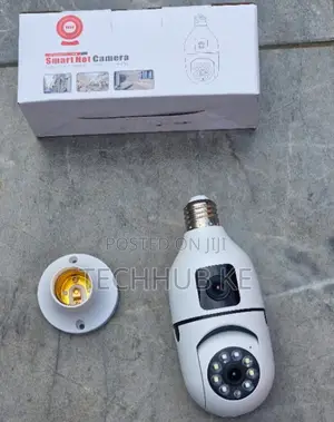 Smart LED Bulb Camera With Dual Lens Night Vision & WiFi