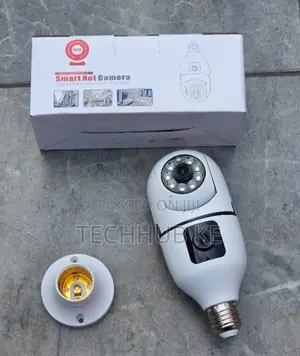 Smart LED Bulb Camera With Dual Lens Night Vision & WiFi