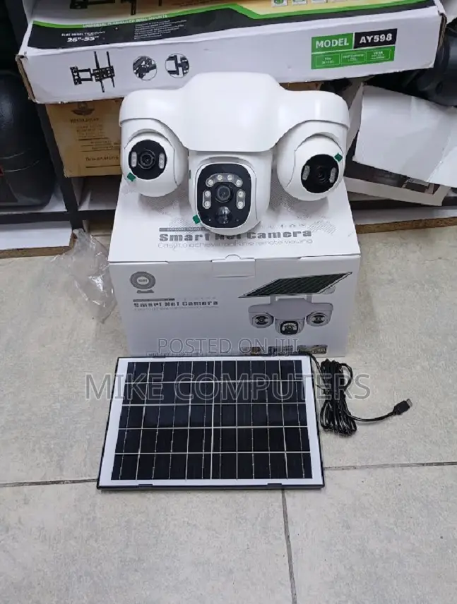 V380 Pro 12mp Solar PTZ Camera With Three Lenses Quick Wake Motion