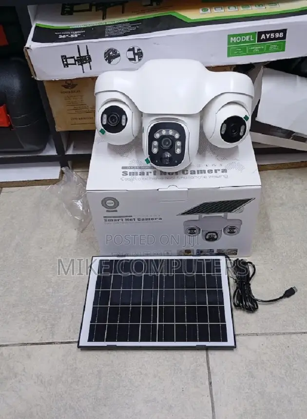 V380 Pro App Solar PTZ 12mp Triple Lens 4g Camera With Human Detection