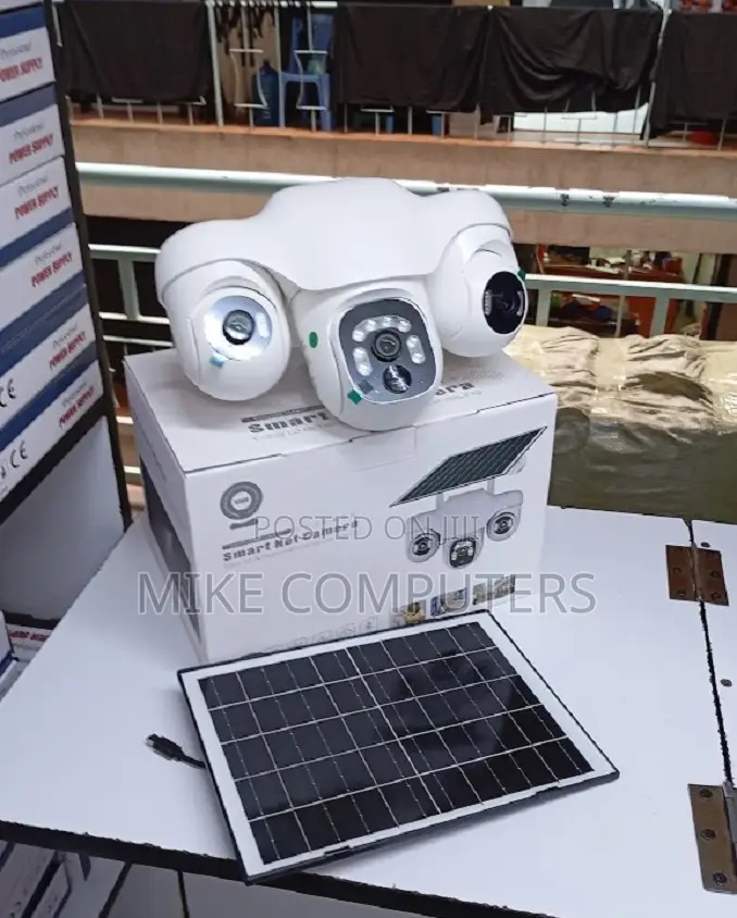 12mp V380 Pro 4g Solar Security Camera With Triple Lens Audio Alarm