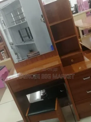 Brown Dressing Table With Sliding Mirror