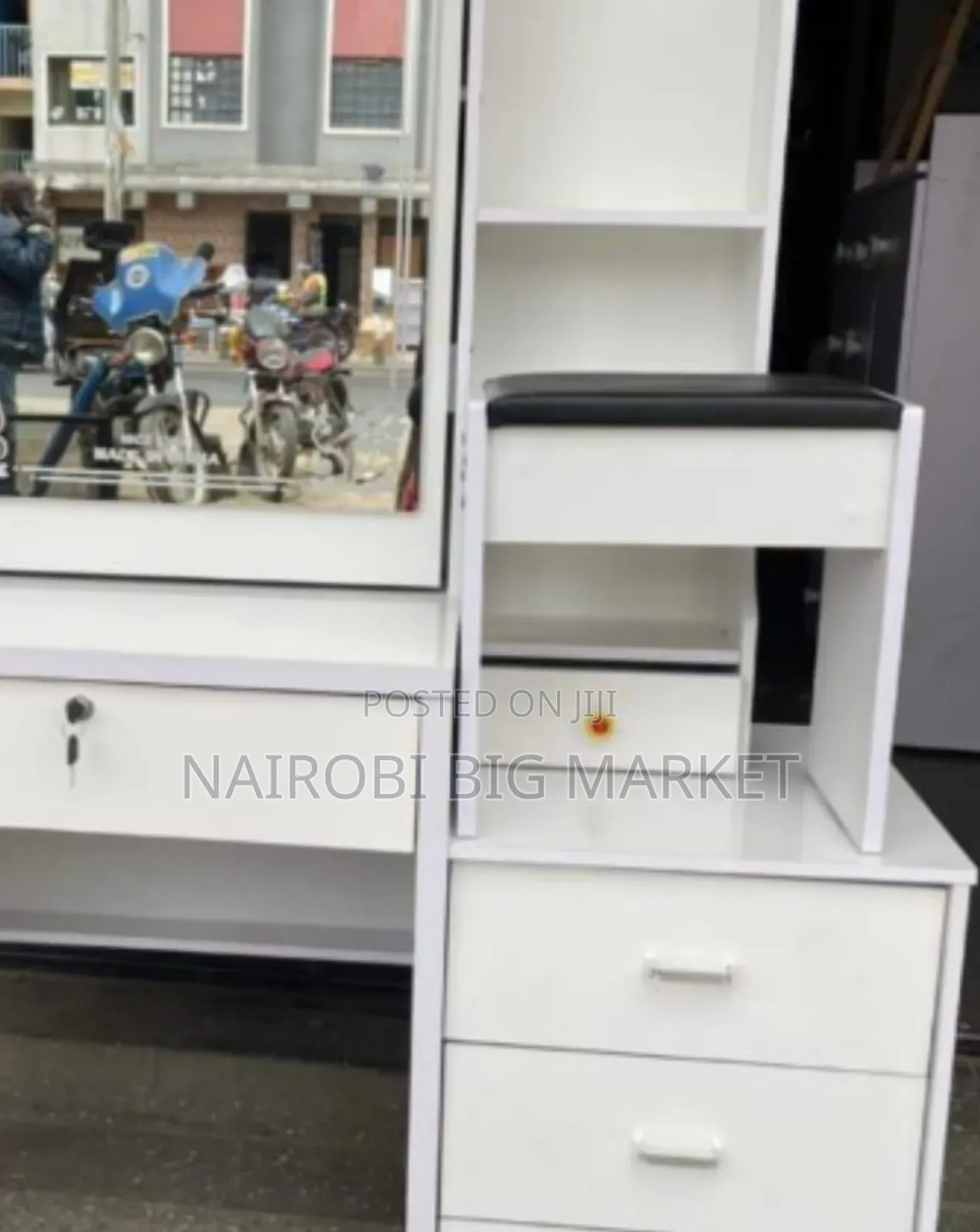White Dressing Mirror With Sliding Mirror