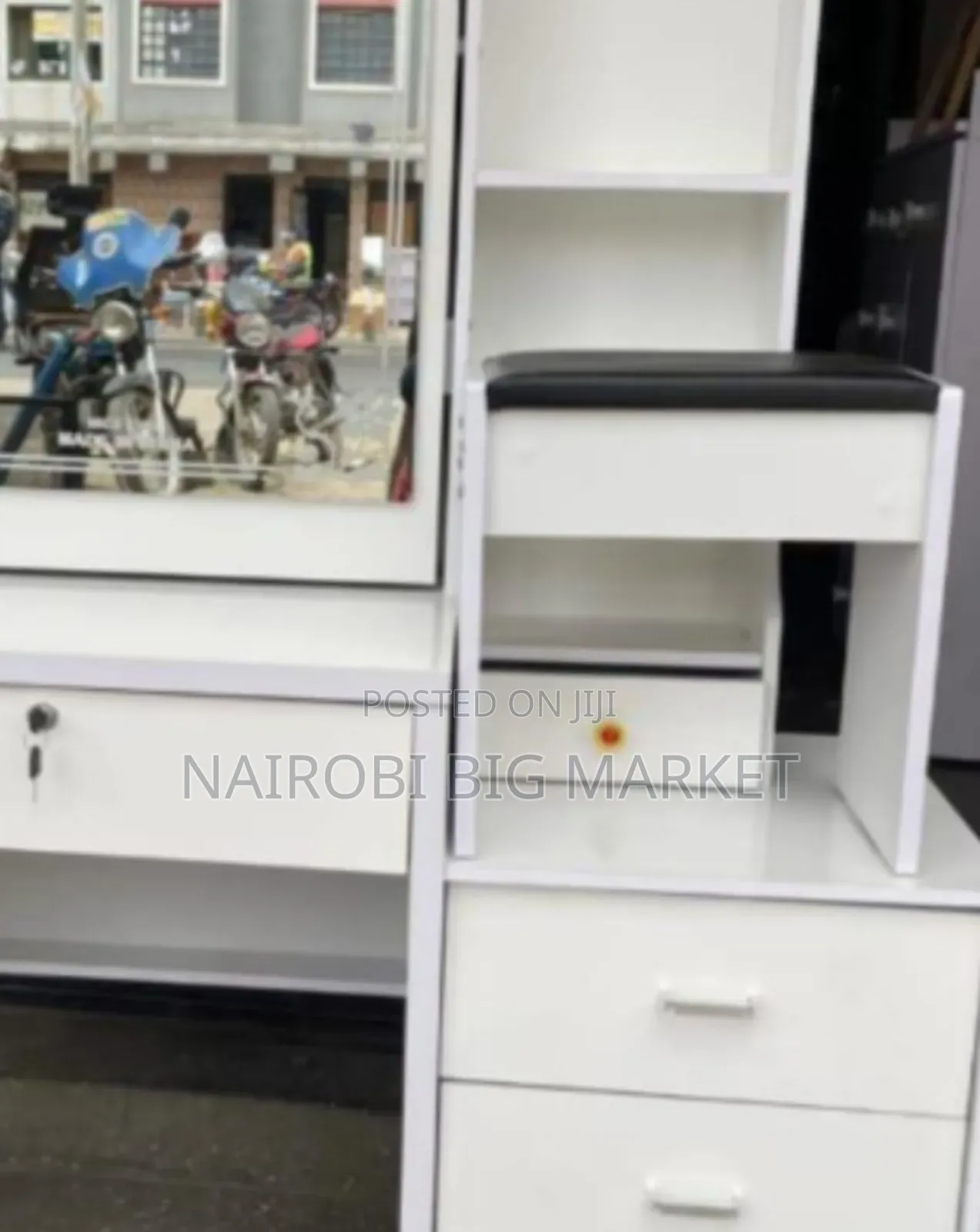 White Dressing Mirror With Sliding Mirror