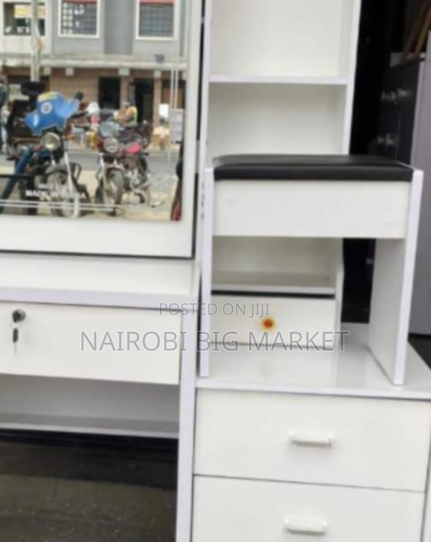White Dressing Mirror With Sliding Mirror - thumbnail 2