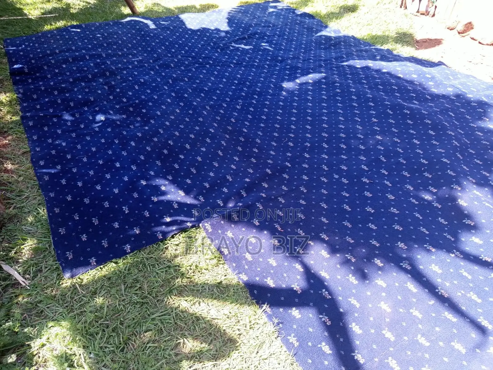 Heavy Duty Navy Blue Floral Carpet – Fireproof & Commercial Grade
